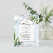 LeahGウィンターウェディングアクアブルーグリーン招待状 (スタンド正面)