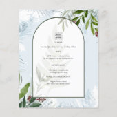 LeahGウィンターウェディングアクアブルーグリーン招待状 (裏面)