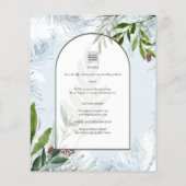 LeahGウィンターウェディングアクアブルーグリーン招待状 チラシ (裏面)