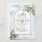 LeahGウィンターウェディングアクアブルーグリーン招待状 招待状 (正面)