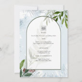 LeahGウィンターウェディングアクアブルーグリーン招待状 招待状 (裏面)