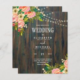 LeahGウッド素朴ピーチコーラルフローラ結婚ズ