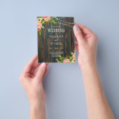 LeahGウッド素朴ピーチコーラルフローラ結婚ズ チラシ (手)