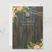 LeahGウッド素朴ピーチコーラルフローラ結婚ズ 招待状 (裏面)