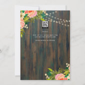 LeahGウッド素朴ピーチコーラルフローラ結婚ズ 招待状 (裏面)