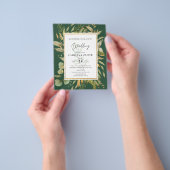 LeahGエメラルドグリーンの結婚式の招待 チラシ (手)