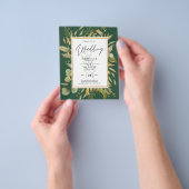 LeahGエメラルドグリーンの結婚式の招待 チラシ (手)