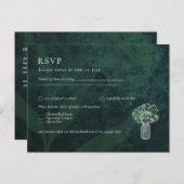 LeahGエメラルドグリーンジプソフィラMason 結婚 Jar's ポストカード (正面/裏面)