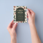 LeahGエメラルドグリーンテラコッタ金ゴールド秋の結婚式 チラシ (手)