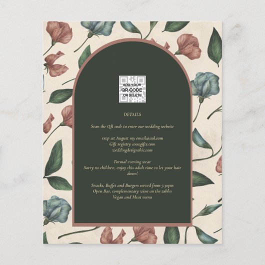 LeahGエメラルドグリーンテラコッタ金ゴールド秋の結婚式 チラシ (裏面)