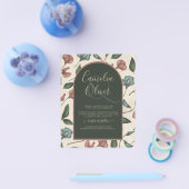 LeahGエメラルドグリーンテラコッタ金ゴールド秋の結婚式 チラシ (シングル)