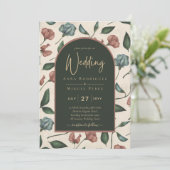 LeahGエメラルドグリーンテラコッタ金ゴールド秋の結婚式 招待状 (スタンド正面)