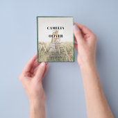 LeahGエメラルドグリーンフォトオーバーレイウェディング招待 チラシ (手)