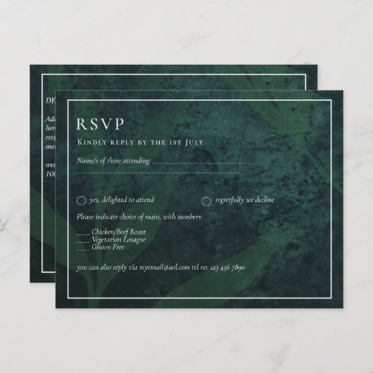 LeahGエメラルドグリーン白葉結婚式 ポストカード (正面/裏面)