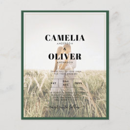 LeahGエメラルドフォレストグリーンウェディングINVITE チラシ