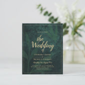 LeahGエメラルドフォレストグリーン金ゴールド結婚式の招待 (スタンド正面)