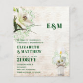 LeahGカラ素朴ーリリーフローラ結婚式の招待 (正面)