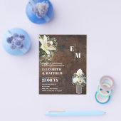 LeahGカラ素朴ーリリーフローラ結婚式の招待 チラシ (シングル)