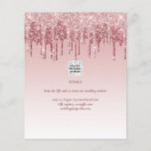 LeahGグリッタードリップフォトオーバーレイ結婚式の招待 (裏面)
