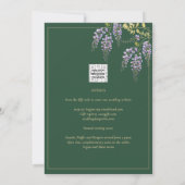 LeahGグリーンパープル藤の結婚式の招待 招待状 (裏面)