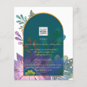 LeahGグリーンパープル金ゴールドジュエルトーンウェディング招待 (裏面)