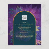 LeahGグリーンパープル金ゴールドジュエルトーンウェディング招待 (裏面)