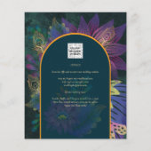 LeahGグリーンパープル金ゴールドジュエルトーンウェディング招待 (裏面)