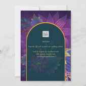 LeahGグリーンパープル金ゴールドジュエルトーンウェディング招待 招待状 (裏面)