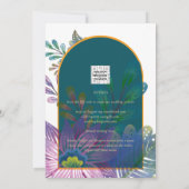 LeahGグリーンパープル金ゴールドジュエルトーンウェディング招待 招待状 (裏面)
