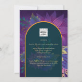 LeahGグリーンパープル金ゴールドジュエルトーンウェディング招待 招待状 (裏面)
