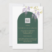 LeahGグリーンパープル金ゴールド藤の結婚式の招待 招待状 (裏面)