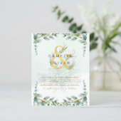 LeahGグリーンリーユーカリ金ゴールド結婚式QR C (スタンド正面)