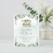 LeahGグリーンリーユーカリ金ゴールド結婚式QR C (スタンド正面)