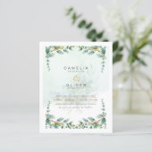 LeahGグリーンリーユーカリ金ゴールド結婚式QR C (スタンド正面)