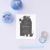 LeahGグレーピンクローズモダン秋冬の結婚式 チラシ (シングル)