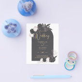 LeahGグレーピンクローズモダン秋冬の結婚式 チラシ (シングル)