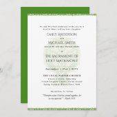 LeahGケルト十字型カソリッ結婚クの婚礼 招待状 (正面/裏面)