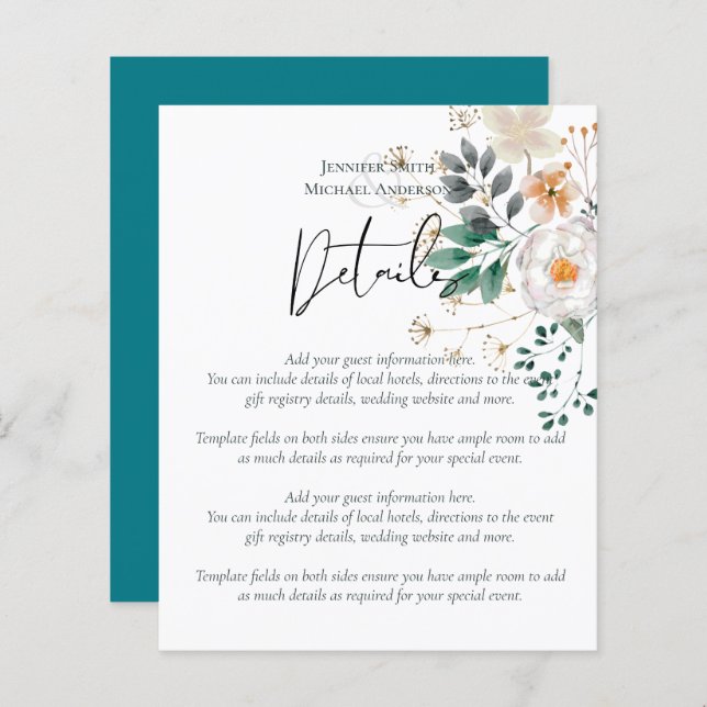 LeahGサマーホワイトローズ素朴ボホフローラ結婚ズ (正面/裏面)