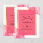 LeahGサーモンピンク金ゴールド結婚のアルコールインク (正面/裏面)