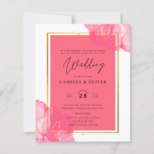 LeahGサーモンピンク金ゴールド結婚のアルコールインク (正面)