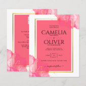 LeahGサーモンピンク金ゴールド結婚のアルコールインク (正面/裏面)