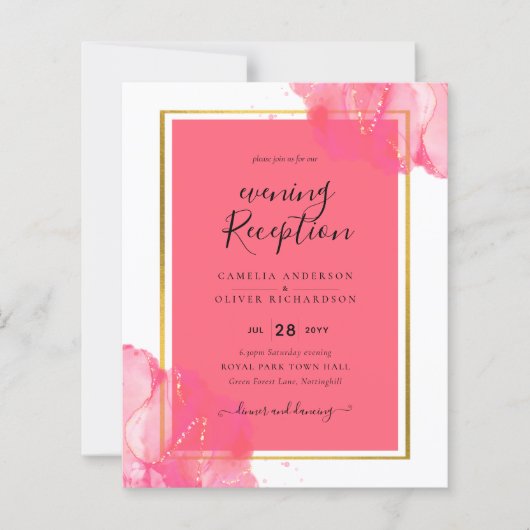 LeahGサーモンピンク金ゴールド結婚のアルコールインク (正面)