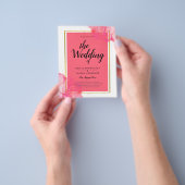 LeahGサーモンピンク金ゴールド結婚のアルコールインク チラシ (手)