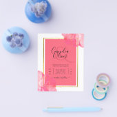 LeahGサーモンピンク金ゴールド結婚のアルコールインク チラシ (シングル)