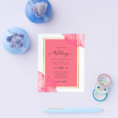 LeahGサーモンピンク金ゴールド結婚のアルコールインク チラシ (シングル)