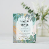 LeahGザーグラスインクティール（緑がかった色）金ゴールド結婚グリーナリーの請求書 (スタンド正面)