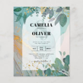 LeahGザーグラスインクティール（緑がかった色）金ゴールド結婚グリーナリーの請求書 (正面)