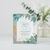 LeahGザーグラスインクティール(緑がかった色)金ゴールド結婚グリーナリーの請求書 (スタンド正面)