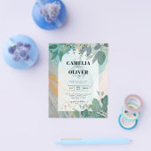 LeahGザーグラスインクティール（緑がかった色）金ゴールド結婚グリーナリーの請求書 チラシ (シングル)