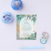 LeahGザーグラスインクティール(緑がかった色)金ゴールド結婚グリーナリーの請求書 チラシ (シングル)